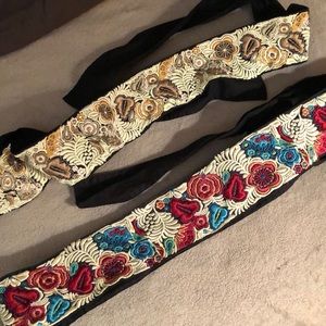 Embroidered Fabric Belts